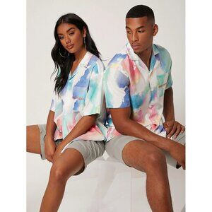 New SHEIN UNISEX 1pc Ink‎ Print Shirt - Size Small